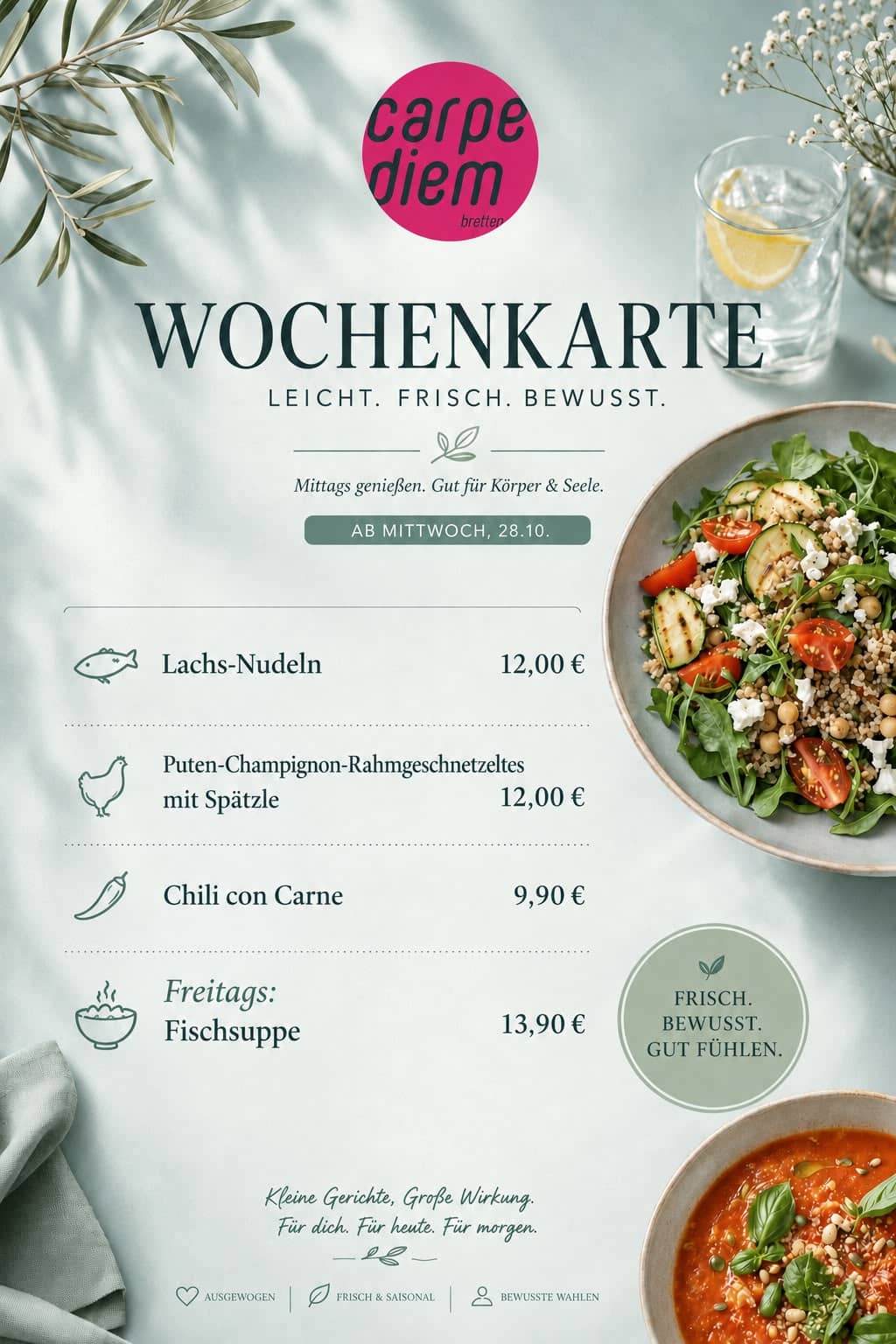 Carpe Diem Bretten – Aktuelle Wochenkarte